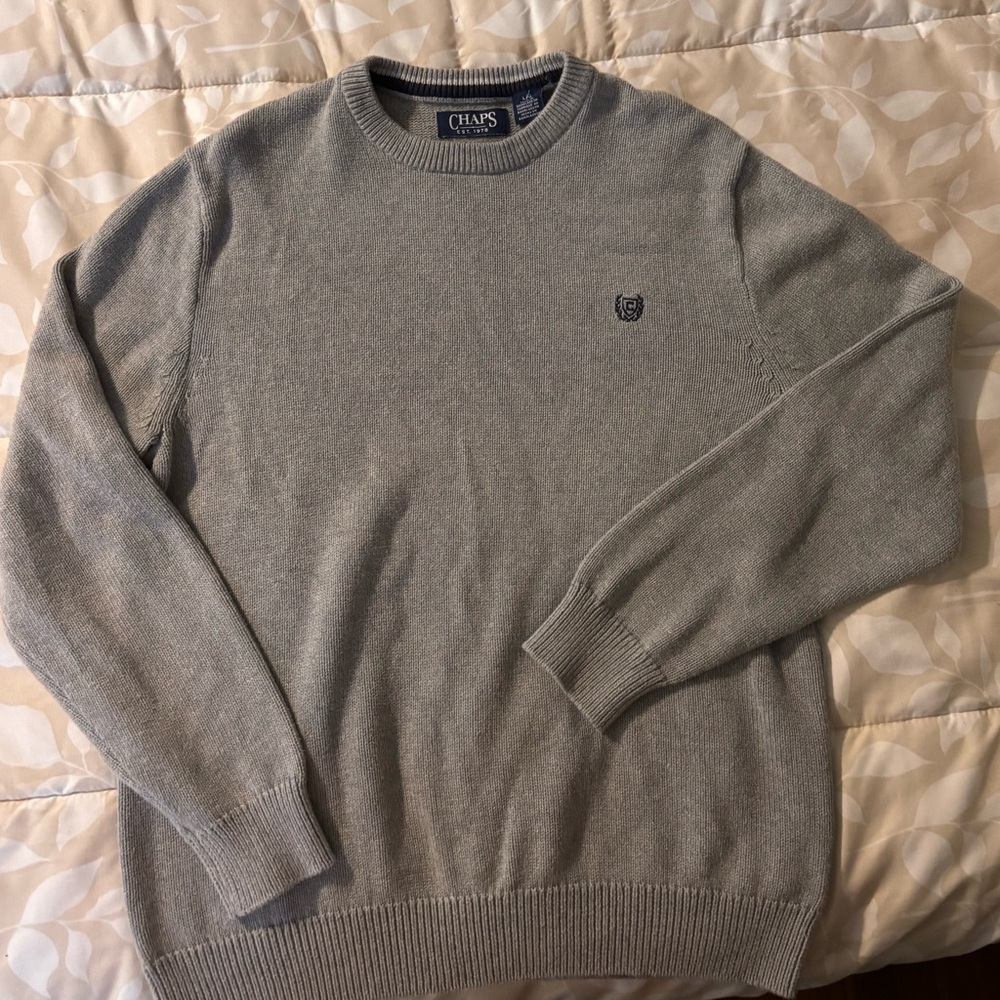 Chaps Gray Crewneck Sweater for Men